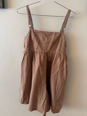 Maeve Brown Polka Dot Romper Dress